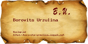 Borovits Urzulina névjegykártya